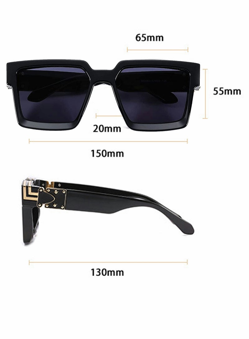 Trendy Square Oversized Sunglasses for Men & Women - Lightweight UV400 Protection, Thick Frame, Perfect for Outdoor Activities & Fashion - Image 5