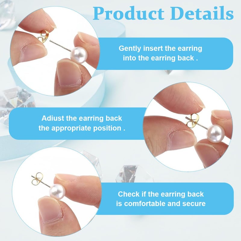 maycreate MAYCREATE® 600Pcs Earrings Back Stopper for Ear Studs, 12-Style Clear Earring Stopper Clutch Metal Silicone Earring Backs Replacement Kits for Fish Hook Earring Studs Hoops - with Storage Box  - Image 3