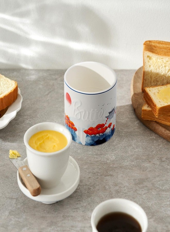 Toptier Butter Crock for Counter With Water Line, On Demand Spreadable Butter, Ceramic Butter Keeper to Leave On Counter, French Butter Dish with Lid, (Mangrove Forest) - Image 5