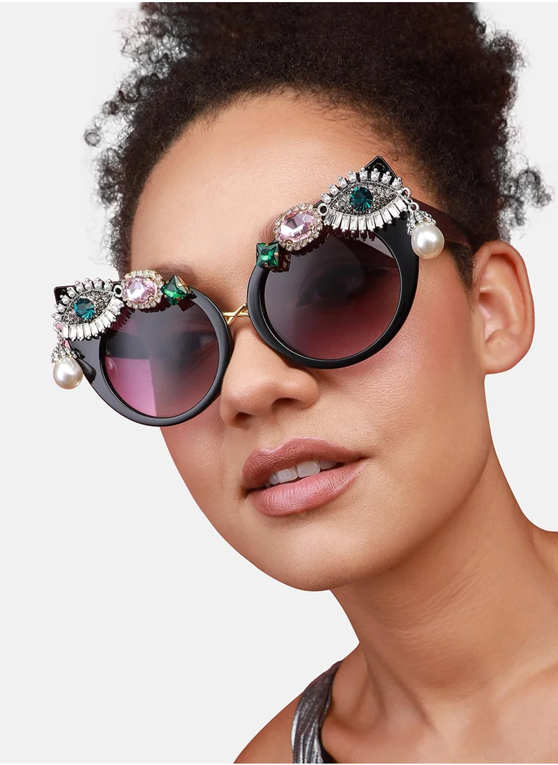 SOHI Shimmering Accents Glam Sunglasses