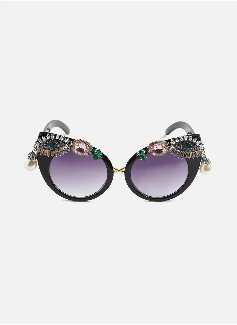 SOHI Shimmering Accents Glam Sunglasses