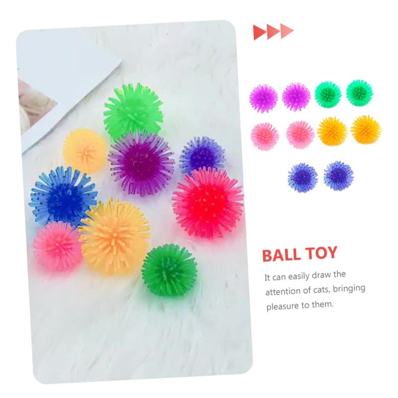 10pcs Cat Teaser Balls 3.5cm Soft Thorn Shape Interactive Pet Toys For Indoor Kitten Play Random Color - Image 4