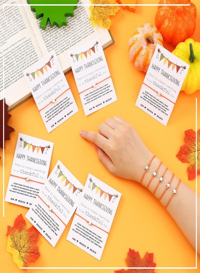 Quelay 24 Sets Thanksgiving Party Favors Thanksgiving Bracelets Gift Bulk for Women Squad Star Thank You Bracelets Charm with Card for Fall Holiday Friendsgiving Party Goodie Bag Stuffers Supplies - Image 2