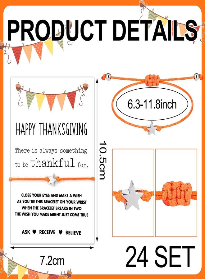 Quelay 24 Sets Thanksgiving Party Favors Thanksgiving Bracelets Gift Bulk for Women Squad Star Thank You Bracelets Charm with Card for Fall Holiday Friendsgiving Party Goodie Bag Stuffers Supplies - Image 3