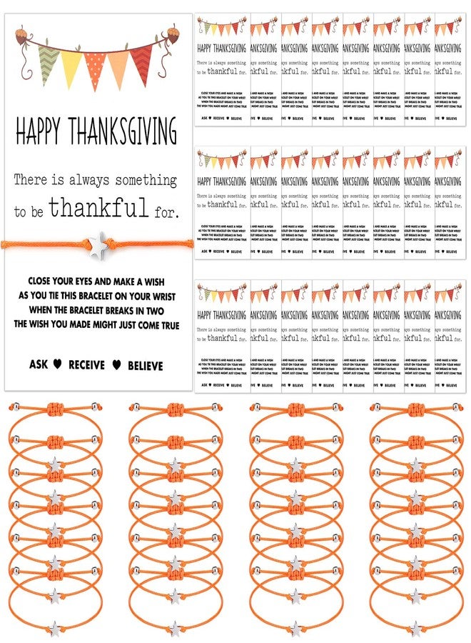 Quelay 24 Sets Thanksgiving Party Favors Thanksgiving Bracelets Gift Bulk for Women Squad Star Thank You Bracelets Charm with Card for Fall Holiday Friendsgiving Party Goodie Bag Stuffers Supplies - Image 1