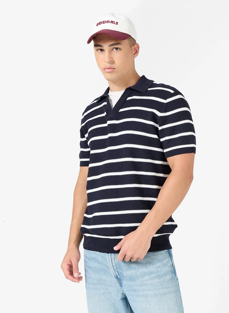 Open Collar Polo Shirt