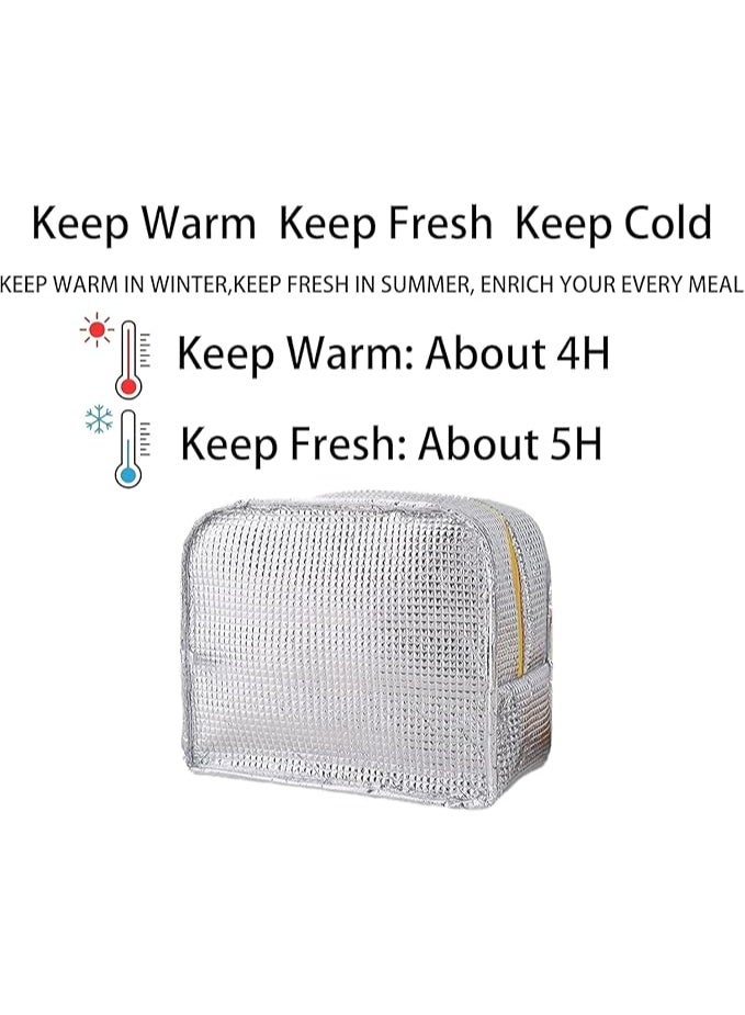 Spaceshoop Cute Cartoon Lunch Bags for Kids Reusable Insulated Lunch Box nurse student office worker lunch tote bag (red)  - Image 2