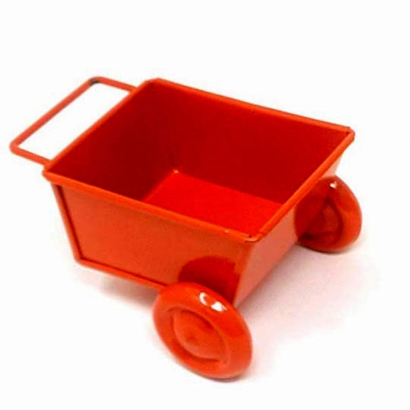 Generic BOGEN LITE The Vintage Art Iron Shopping Cart Shape Platter Trolley for Kitchen Dinning Table Serving Platter Orange  - Image 2