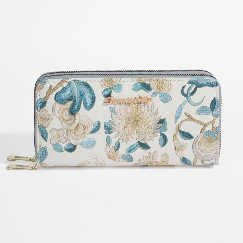 New Chinese Style Embroidered Women's Long Wallet, Large Capacity Dual Zipper Handbag with Card/Coin/Phone Pockets - Image 5