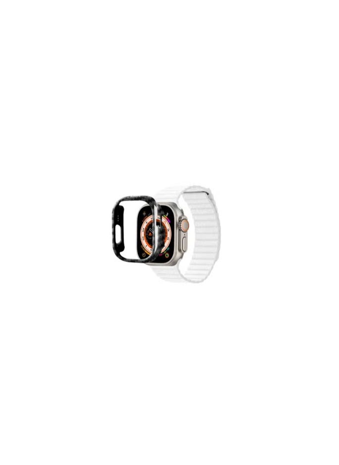CATANES 2 Packs For Apple Watch Band 49mm Leather Loop Band Magnetic Watch Strap Wristband and Carbon Fiber Cup Holder White  - Image 2