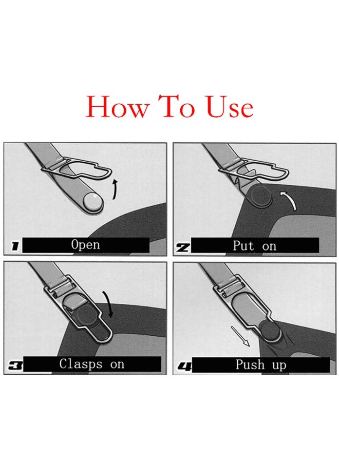 شابية حمالات قمصان للرجال، مشابك تثبيت أطراف القميص، حزام بتصميم دائري، مزود بمشبكين متينين مانعين للانزلاق، مقاس واحد، باللون الأسود - Image 5