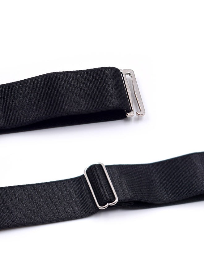 شابية حمالات قمصان للرجال، مشابك تثبيت أطراف القميص، حزام بتصميم دائري، مزود بمشبكين متينين مانعين للانزلاق، مقاس واحد، باللون الأسود - Image 4