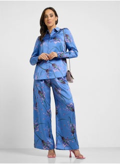 Ted Baker Printed Satin High Waist Pants  - Image 1