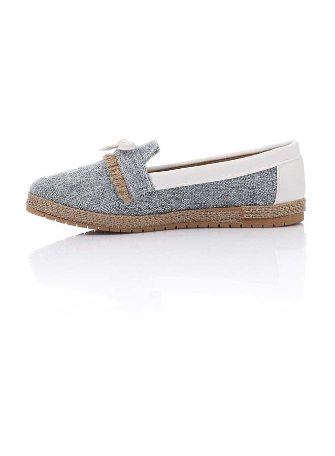 آيس كلوب حذاء مسطح مريح من القماش باللون الرمادي المنقط والأبيض من ICE CLUB - Image 4