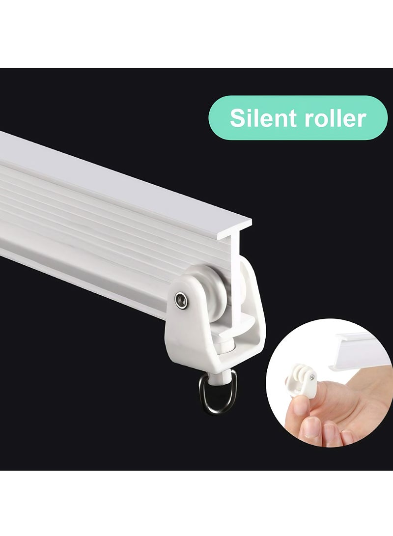 MarlaMall 5m Flexible Bendable Silent Curtain Track System - Complete Kit with 24 Rollers, 40 Hooks & Mounting Hardware - Easy Install Ceiling/Wall Rail for Bay Windows, RV & Room Dividers (White)  - Image 4