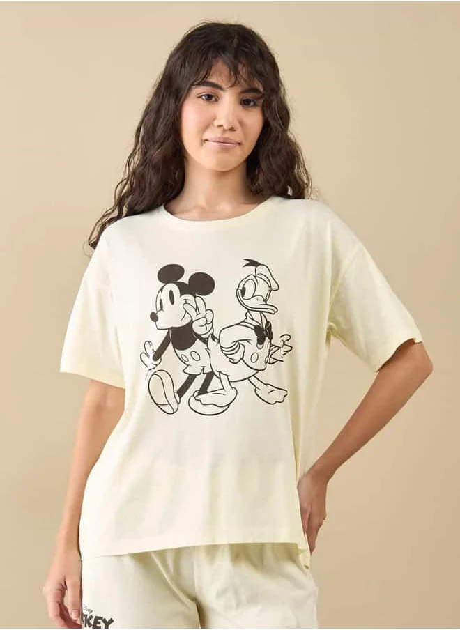 فاف Mickey and Donald Print T-shirt and Shorts Set