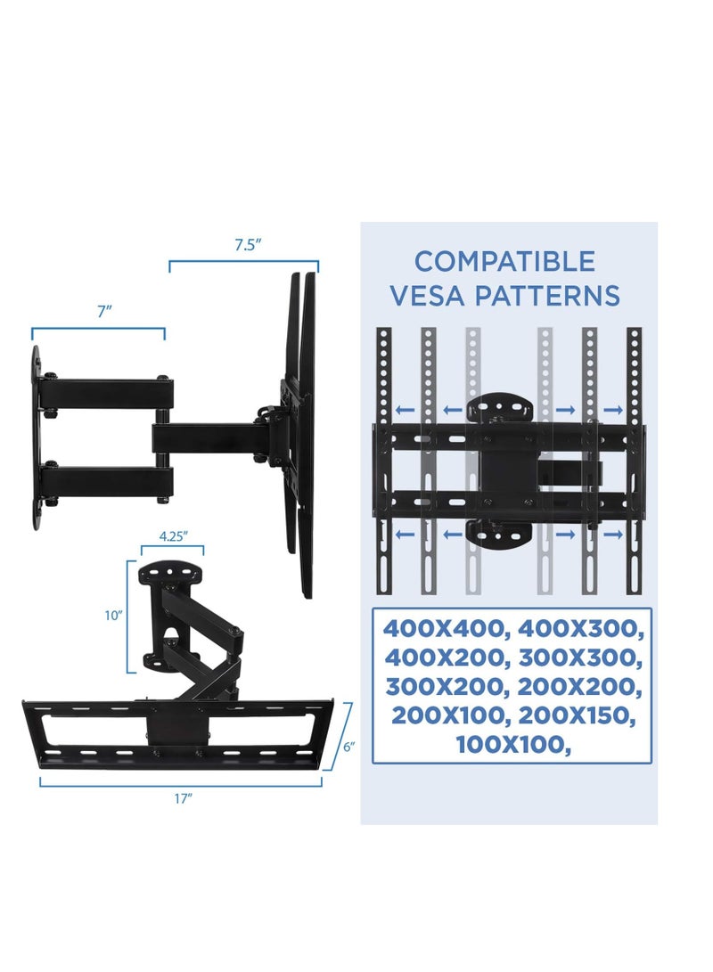 ELTRAZONE Enhance Your TV Setup with the Mount-It! Full Motion Corner TV Wall Mount Bracket: Perfect for VESA 400 x 400 TVs, Extendable Arm for Articulation, Swivel, Tilt - Ideal for 32-50 Inch TVs, Supports up  - Image 5