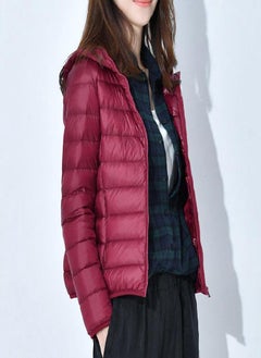 Women's Down Jacket Winter Short Hooded Warm Slim Fashion Solid Color Coat