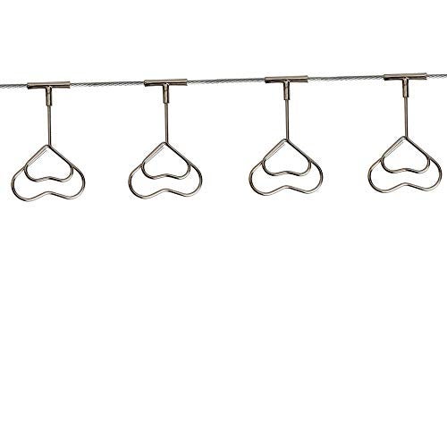 TFu Multi-Purpose Steel Wall Hanging Photo Display Cable Wire Rod String with 12 Clips for Hanging Photos Notes and Artworks (Heart Shape Clip) - Image 5
