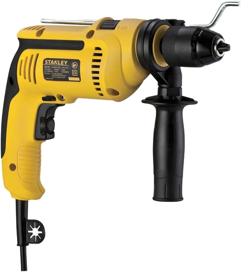 Stanley 13Mm, 700W Hammer Drill For Drilling Concreate, Metal, Wood, Aluminum With Metal Chuck & Variable Speed Impact Drill For Diy, Yellow/Black, Sdh700-B5, - Image 2