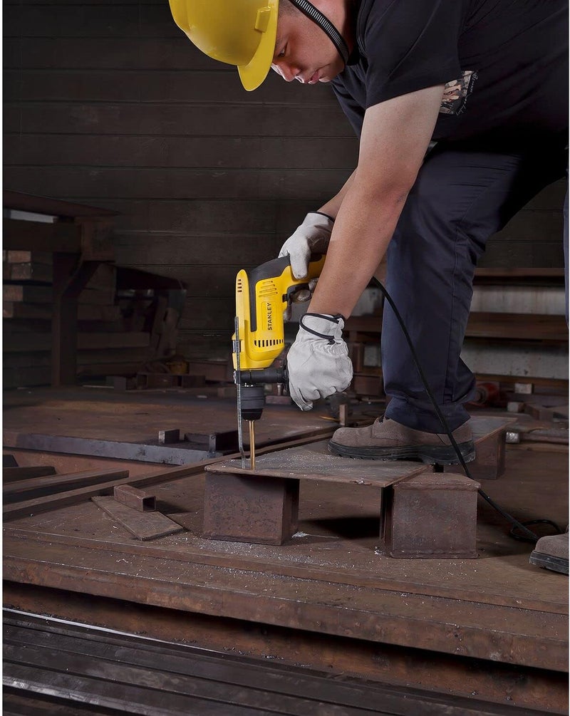 Stanley 13Mm, 700W Hammer Drill For Drilling Concreate, Metal, Wood, Aluminum With Metal Chuck & Variable Speed Impact Drill For Diy, Yellow/Black, Sdh700-B5, - Image 4