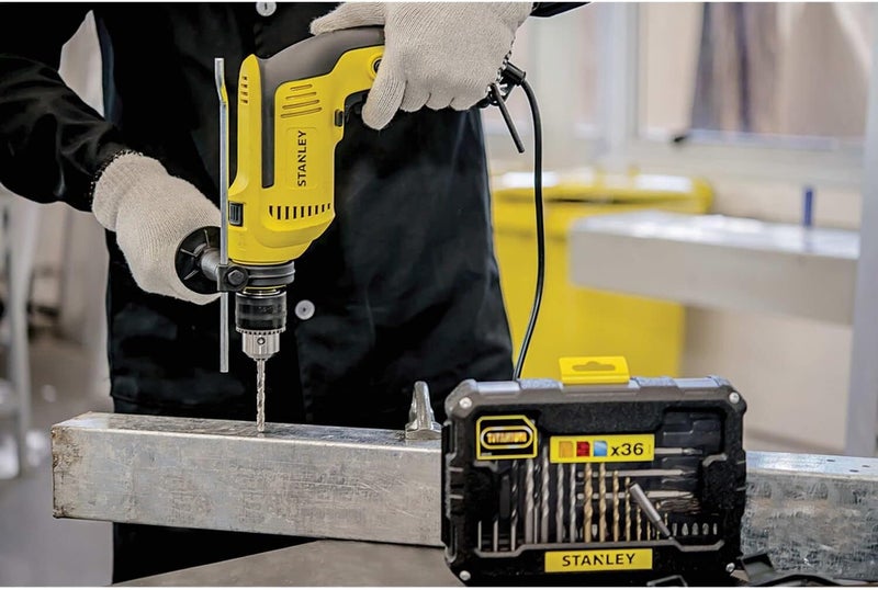 Stanley 13Mm, 700W Hammer Drill For Drilling Concreate, Metal, Wood, Aluminum With Metal Chuck & Variable Speed Impact Drill For Diy, Yellow/Black, Sdh700-B5, - Image 3