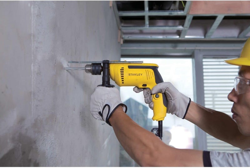 Stanley 13Mm, 700W Hammer Drill For Drilling Concreate, Metal, Wood, Aluminum With Metal Chuck & Variable Speed Impact Drill For Diy, Yellow/Black, Sdh700-B5, - Image 5