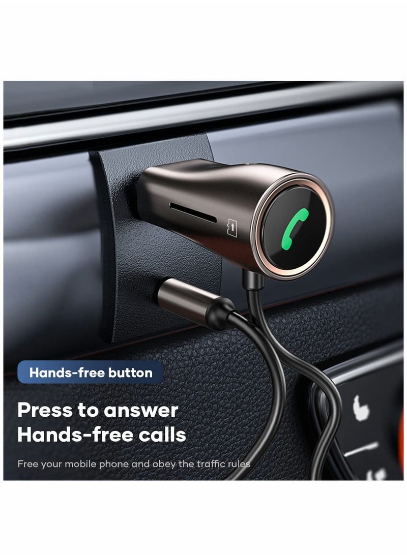 SYOSI - Car Bluetooth Aux Adapter, 3.5mm Bluetooth Receiver 5.0 for Car, Bluetooth Adapter Wireless Receiver, Built-in Microphone for Hands-Free Calls - Image 1