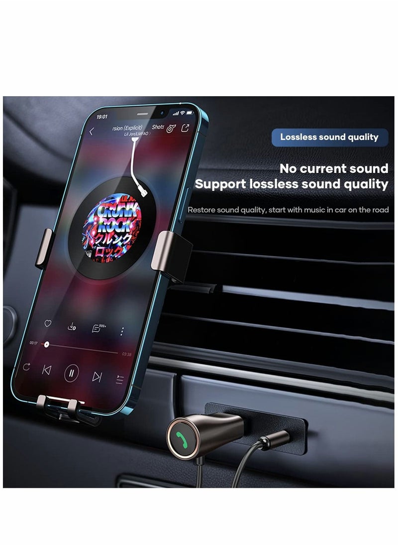 SYOSI - Car Bluetooth Aux Adapter, 3.5mm Bluetooth Receiver 5.0 for Car, Bluetooth Adapter Wireless Receiver, Built-in Microphone for Hands-Free Calls - Image 1
