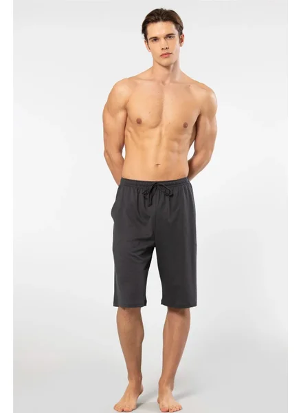 cacharel 2172 Men's Modal Single Bermuda Pajama Bottom-Anthracite