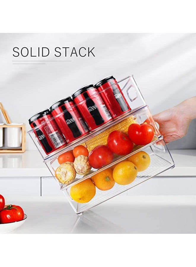 صناديق تخزين الثلاجة 6 قطع من صناديق حفظ الطعام الطازجة مع مقبض سلة تخزين كبيرة محمولة للخضروات والفواكه واللحوم والمشروبات والبيض ومنظمات المطبخ والإكسسوارات - Image 5