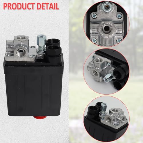 Wadoy Central Pneumatic Air Compressor Pressure Switch Control Valve Upgraded Replacement for Parts 90-120 PSI 240V 4-Way Air Compressor Pressure Switch - Image 5