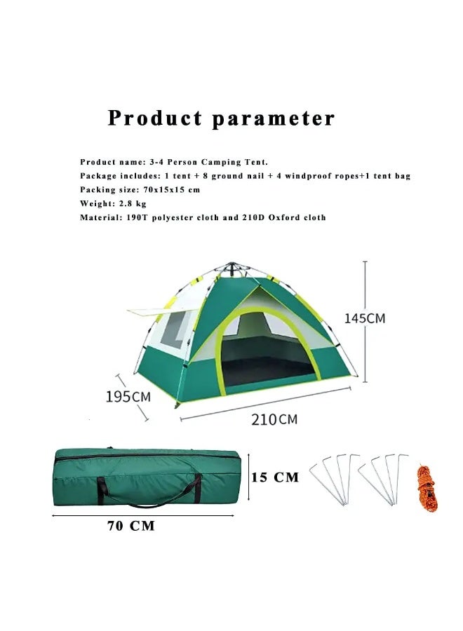 توبيز خيمة تخييم توبي الجديدة، خيمة أوتوماتيكية منبثقة، تتسع من 2 إلى 3 أشخاص، خيمة خارجية، خيمة شاطئ، مقاومة للرياح والأمطار، واقية من الشمس، مع نافذة - Image 2