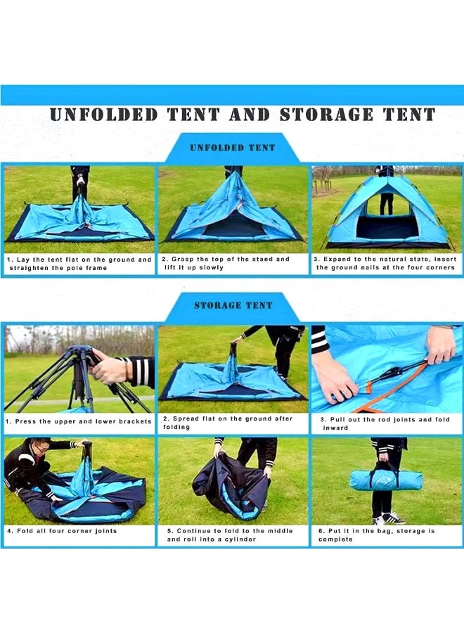 توبيز خيمة تخييم توبي الجديدة، خيمة أوتوماتيكية منبثقة، تتسع من 2 إلى 3 أشخاص، خيمة خارجية، خيمة شاطئ، مقاومة للرياح والأمطار، واقية من الشمس، مع نافذة - Image 3