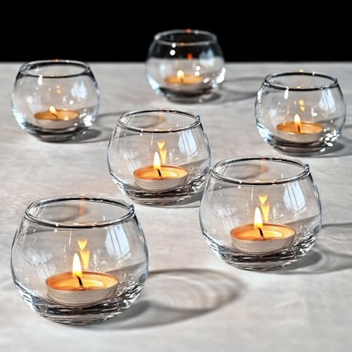 FrutPunch Candle Holder, Glass Candle Holder, Transparent Votive Candle Holders, Can be Used for Engagement, Wedding, Party, Gift Giving and Other Occasions Set of 6 - Image 1
