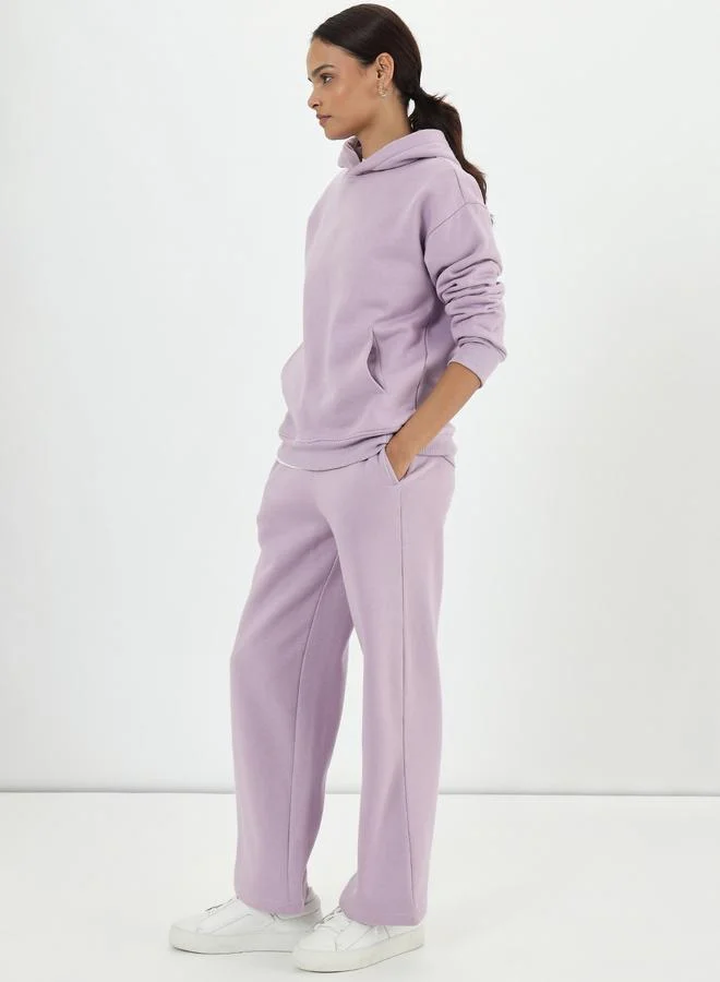 Femmella Lilac Fleece Oversized Hoodie