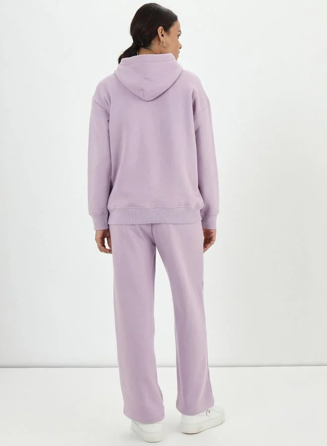 Femmella  Lilac Fleece Oversized Hoodie for Women | Best Price UAE