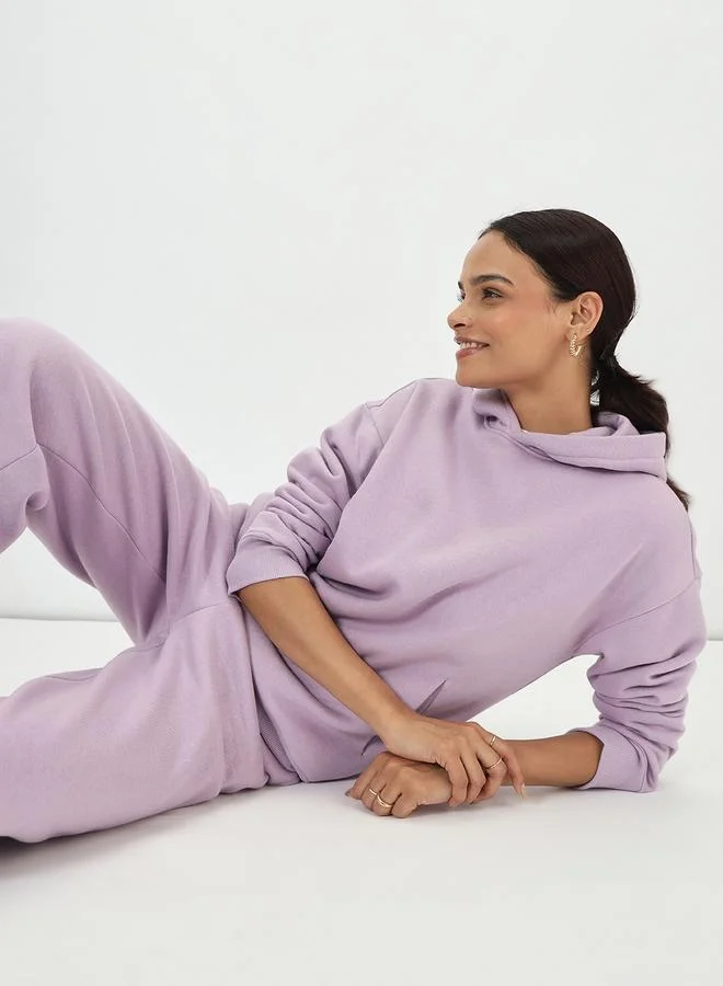 Femmella  Lilac Fleece Oversized Hoodie for Women | Best Price UAE