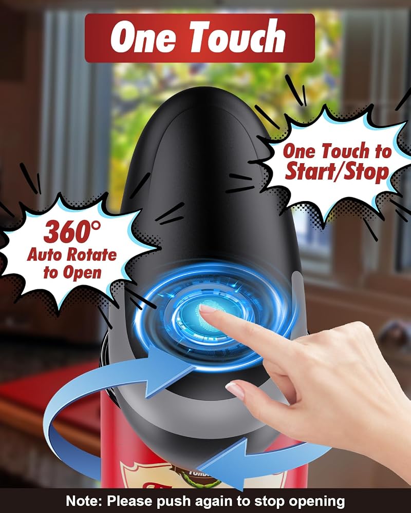 Ankuwa One Touch Electric Can Opener Fits All Can Sizes, Electric Can Openers for Kitchen Food Safe with Smooth Edge, Kitchen Gadgets Battery Operated Can Openers for Seniors, Arthritis and Chef - Image 4