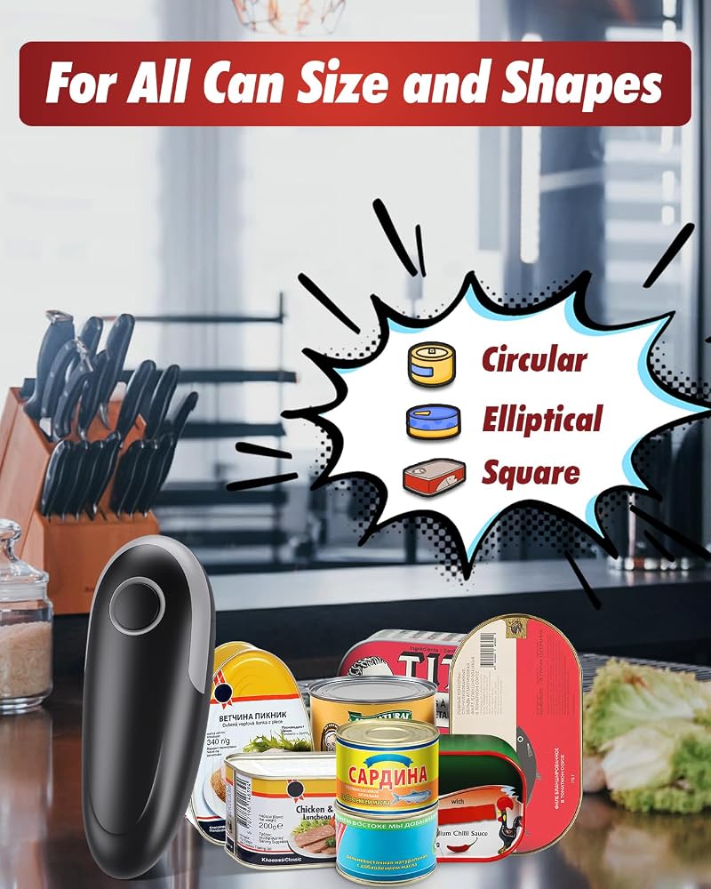 Ankuwa One Touch Electric Can Opener Fits All Can Sizes, Electric Can Openers for Kitchen Food Safe with Smooth Edge, Kitchen Gadgets Battery Operated Can Openers for Seniors, Arthritis and Chef - Image 2