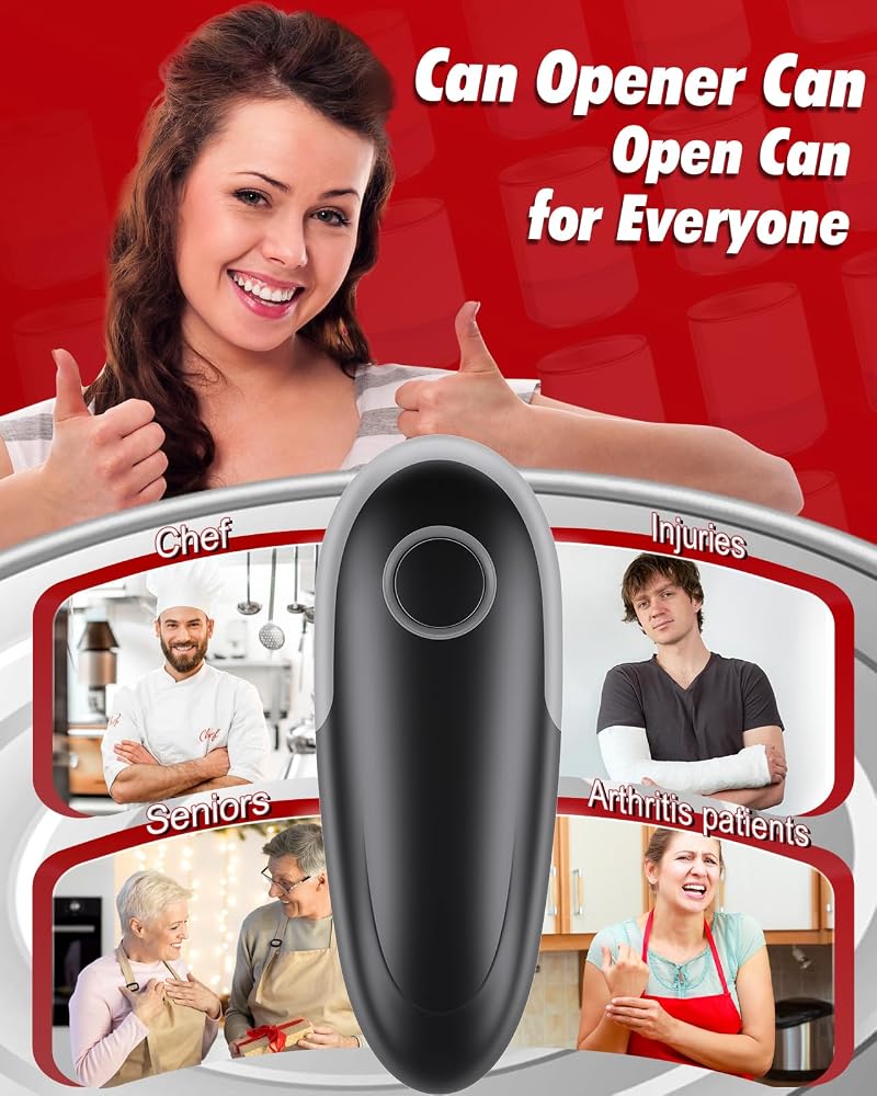 Ankuwa One Touch Electric Can Opener Fits All Can Sizes, Electric Can Openers for Kitchen Food Safe with Smooth Edge, Kitchen Gadgets Battery Operated Can Openers for Seniors, Arthritis and Chef - Image 3