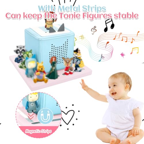 Taladad for Tonie Shelf, Tonies Storage for Toniebox 1 and Toniebox 2 Tonie Figures Creative Tonies Magnetic Shelf for,Tonie Box Player 10-30 Characters (Pink) - Image 2
