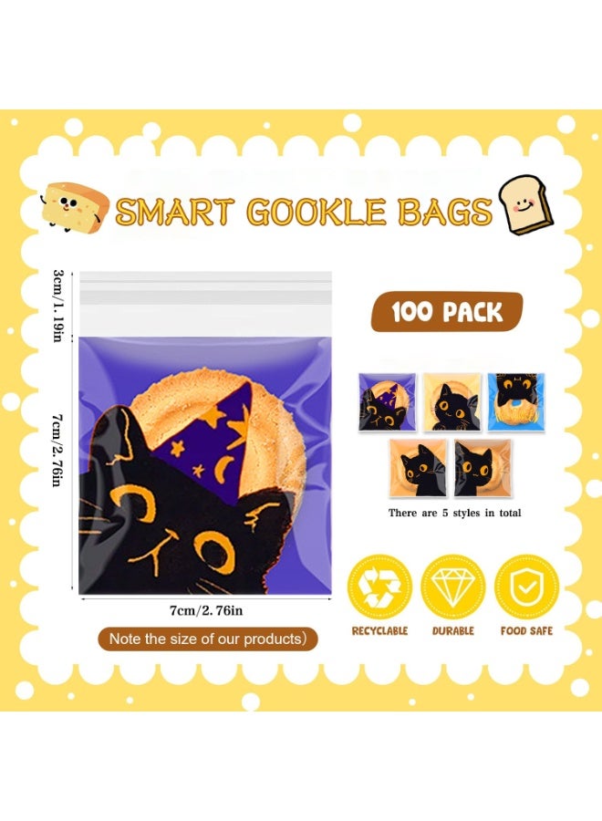روعة 100 قطعة أكياس ملفات تعريف الارتباط لطيفة ذاتية الختم ، أكياس وجبات خفيفة ذاتية اللصق مقاس 7 × 7 سم ، أكياس هدايا من السيلوفان المسطحة لحفلات الأطفال ، أكياس حلوى الزفاف ، أكياس الحلوى ، أكياس التخزين ، أكياس تغليف وتخزين المواد الغذائية الشفافة ، (متعددة الأنماط ، صديقة للبيئة) - Image 2