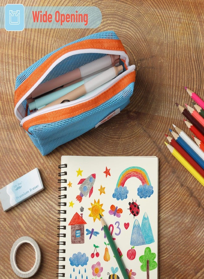 Mr. Pen- Mesh Pencil Case, Blue, Mesh Zipper Pouch Bags with Zipper Pouches for Organization, Cosmetic Bag, Purse Pouch - Image 4