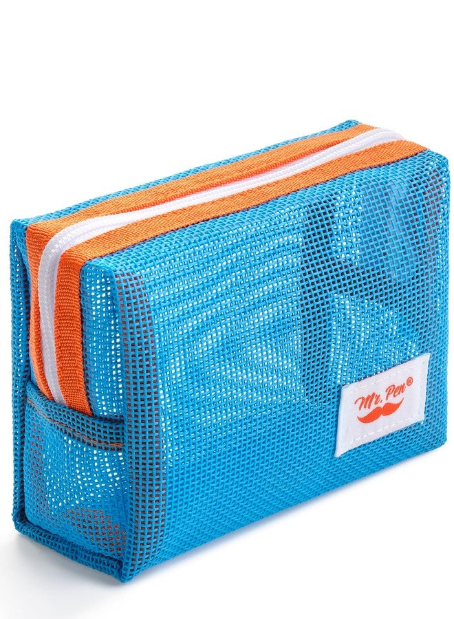 Mr. Pen- Mesh Pencil Case, Blue, Mesh Zipper Pouch Bags with Zipper Pouches for Organization, Cosmetic Bag, Purse Pouch - Image 1