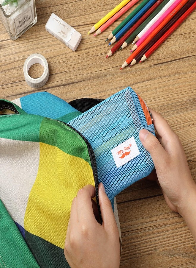 Mr. Pen- Mesh Pencil Case, Blue, Mesh Zipper Pouch Bags with Zipper Pouches for Organization, Cosmetic Bag, Purse Pouch - Image 5