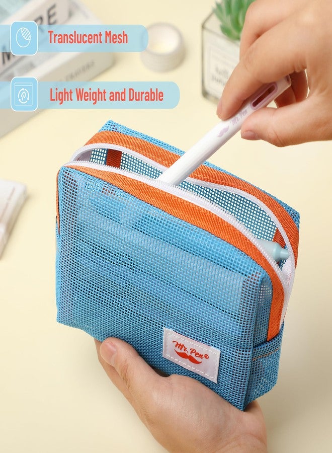 Mr. Pen- Mesh Pencil Case, Blue, Mesh Zipper Pouch Bags with Zipper Pouches for Organization, Cosmetic Bag, Purse Pouch - Image 3
