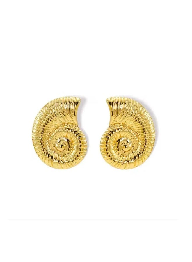 Fayrouz Jewellery Women's Gold Hoop Earrings 18K Gold Plated Stainless Steel Hoop Earrings, Lightweight Hypoallergenic Ear Studs, Fashion Jewelry by Fairuz Jewelry  - Image 2