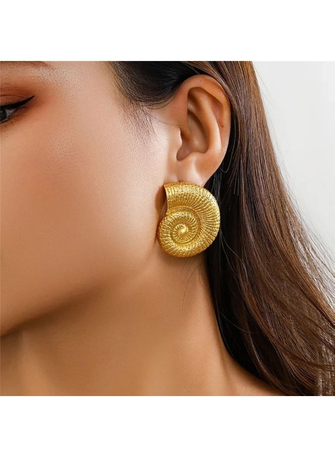 Fayrouz Jewellery Women's Gold Hoop Earrings 18K Gold Plated Stainless Steel Hoop Earrings, Lightweight Hypoallergenic Ear Studs, Fashion Jewelry by Fairuz Jewelry  - Image 3