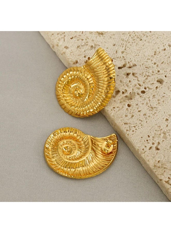 Fayrouz Jewellery Women's Gold Hoop Earrings 18K Gold Plated Stainless Steel Hoop Earrings, Lightweight Hypoallergenic Ear Studs, Fashion Jewelry by Fairuz Jewelry  - Image 5